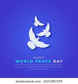 World Peace Day Paper cut style Vector Design Illustration for Background, Poster, Banner, Advertising, Greeting Card