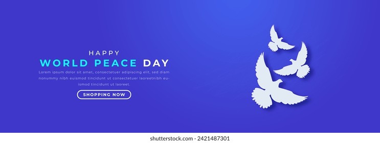 World Peace Day Paper cut style Vector Design Illustration for Background, Poster, Banner, Advertising, Greeting Card