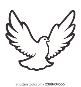 world peace day pigeon illustration isolated