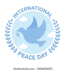 world peace day pigeon symbol illustration
