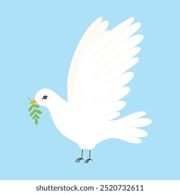 World Peace Day. Poster for peace day with dove. Flying white dove. Vector illustration.