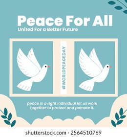 World Peace Day Poster in Fresh Light Green Colors