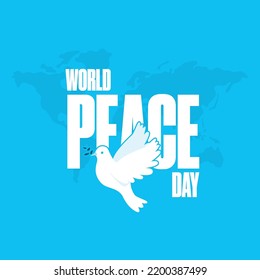 world peace day september 21, white pigeon vector design.