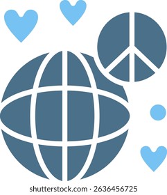World peace Glyph Two Colour Icon
