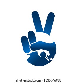 World Peace Hand Gesture Symbol Design