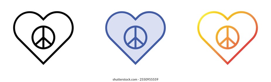 world peace icon. Linear, Blue Fill and Gradient Style Design Isolated On White Background