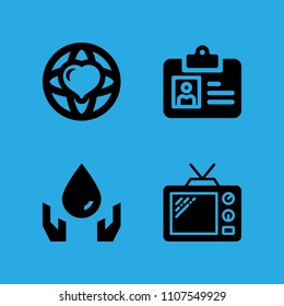 world peace, id card, ecology and television icons vector in sample icon set for web and graphic design