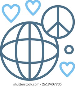 World peace Line Two Colour Icon