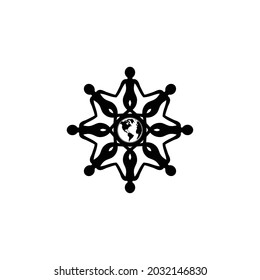 World peace logo design, black and white color logo