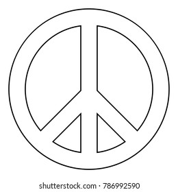World peace sign symbol icon. Black color.