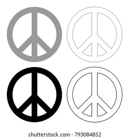 World peace sign symbol icon . grey and black color .