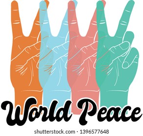 World Peace slogan graphic for t-shirt - Vektör