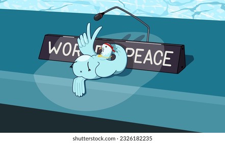 World peace. Speech in an international organization. Dove - the symbol of peace. Hippies and pacifism. Vector poster