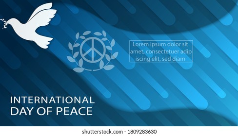 World Peace Web Header Banner with Dove and symbols