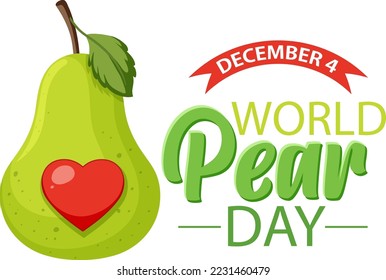 World pear day postr template illustration