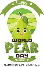 World pear day text for banner or poster design illustration