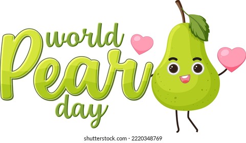 World pear day text for banner or poster design illustration