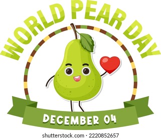 World pear day text for banner or poster design illustration