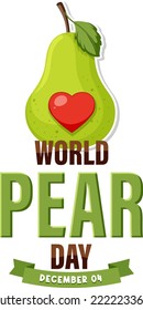 World pear day text for banner or poster design illustration