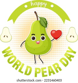 World pear day text for banner or poster design illustration