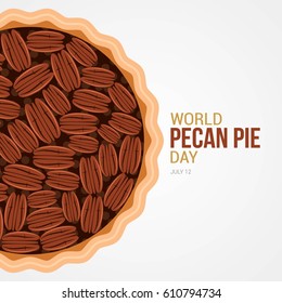 World Pecan Pie Day Vector Illustration. Suitable for Greeting Card, Poster and Banner. Food themes design concept with flat style vector illustration. 