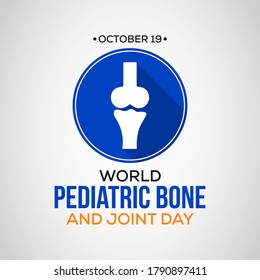 World Pediatric Bone and Joint Day on October 19th of each year spreads awareness about the impact of musculoskeletal conditions in children. Also referred to as World PB&J Day. Vector illustration.