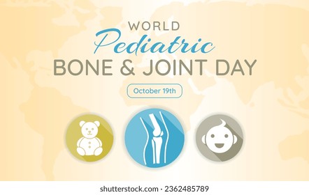 World Pediatric Bone and Joint Day Yellow Background Illustration Banner