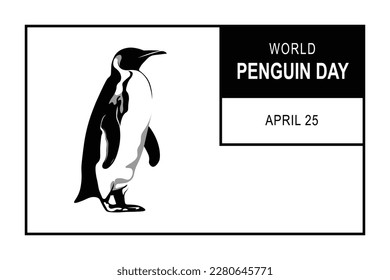 World Penguin Day background. Animal, Awareness, Conservation, Wildlife. Vector illustration.