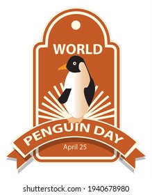 World Penguin Day Sign and Logo