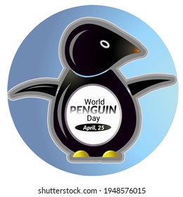 World Penguin Day Vector Illustration.