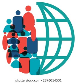 World people icon background illustration for inclusion and diversity concept