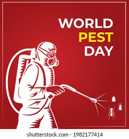 World Pest Day. Red Abstract Background