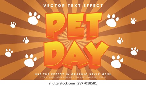 World Pet day 3d text effect Template