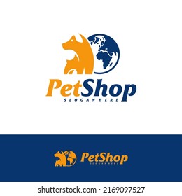 World Pet Logo Design Template. Pet logo concept vector. Emblem, Creative Symbol, Icon