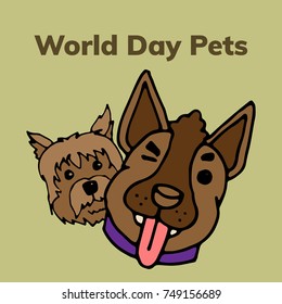 World pets Day. Flat vector stock illustration