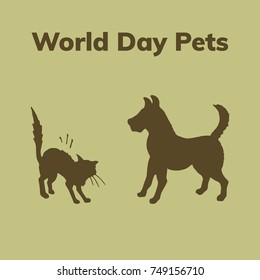 World pets Day. Flat vector stock illustration