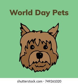 World pets Day. Flat vector stock illustration