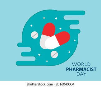World Pharmacist Day Simple Greeting Vector