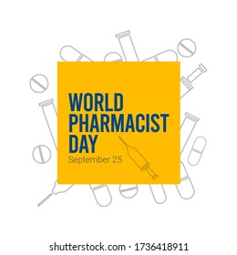 World Pharmacist Day Vector Template.