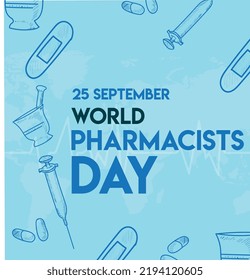 World Pharmacist Day Vector Template.