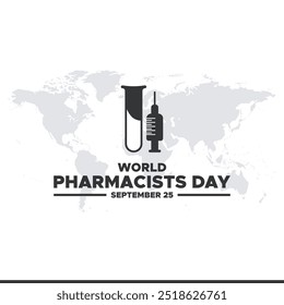 World Pharmacists day,  25 September, banner, ads, post design, vector illustration, stock image, eps file. World Pharmacists day social media design 