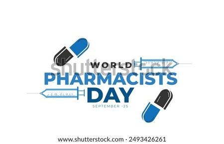 World Pharmacists day. background, banner, card, poster, template. Vector illustration.