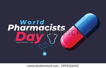 World Pharmacists day. background, banner, card, poster, template. Vector illustration.
