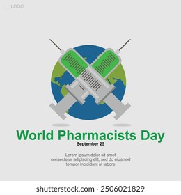 World Pharmacists Day is celebrated every September 25. Template for advertising or social media posts
