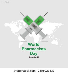 World Pharmacists Day is celebrated every September 25. Template for advertising or social media posts