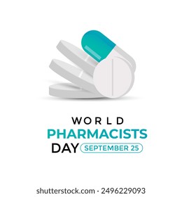 World Pharmacists Day is celebrated on September 25th each year. the contributions of pharmacists to improving health outcomes, managing medication therapy, and providing Vector illustration.