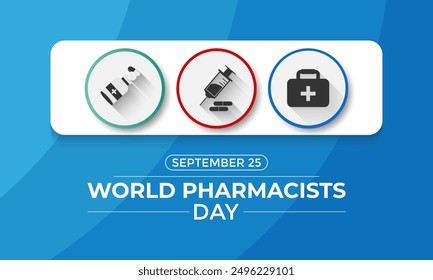 World Pharmacists Day is celebrated on September 25th each year. the contributions of pharmacists to improving health outcomes, managing medication therapy, and providing Vector illustration.