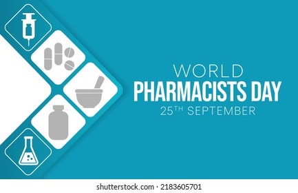 World Pharmacists day is observed every year on 25 September, The day focuses on the importance of pharmacists, and it honors how much they impact our health and well-being. Vector illustration