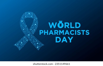 World pharmacists day on september 25 is a celebration of every pharmacist, pharmaceutical scientist. Low poly style design. Geometric background. Isolated vector illustration.