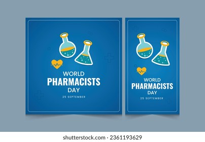 World pharmacists day Vector web banner, poster, card for social media.